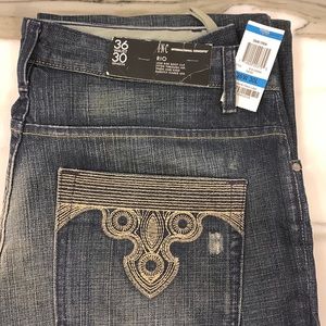 International Concept “Rio” Designer Bootcut Denim Jeans, 36” x 30-NWT